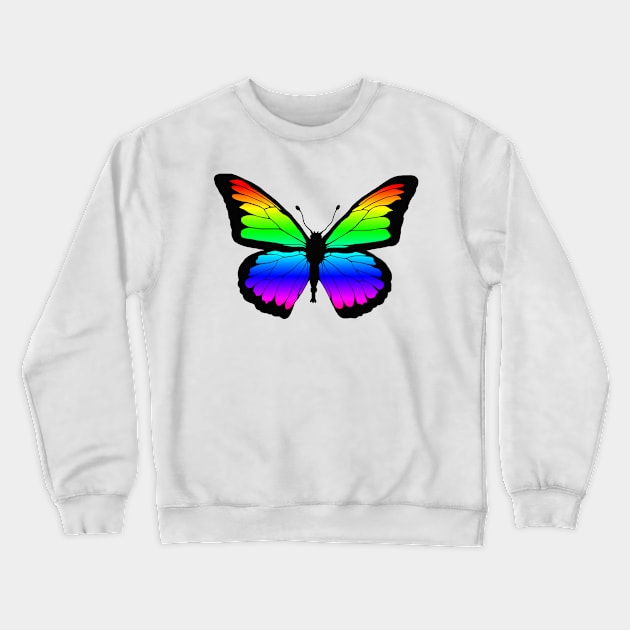 Rainbow Butterfly Crewneck Sweatshirt by Art by Deborah Camp